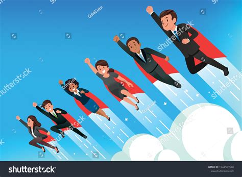 Superhero Teamwork People Concept Power Performance Stock Vector