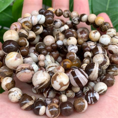 Mm Natural Australian Zebra Jaspers Stone Round Loose Beads