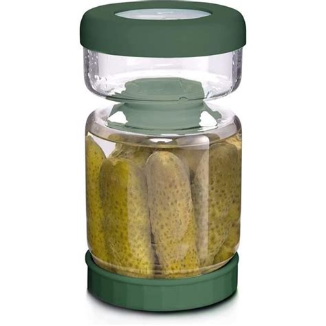 Bocal de Pickles avec Passoire en Verre Retourneuse 1L Récipient en