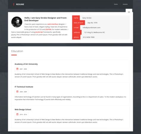 Free 38+ HTML5 Resume Templates - Free Samples, Examples Format Download!