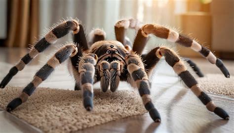 Premium AI Image | Tarantula spider closeup on the floor in the house ...