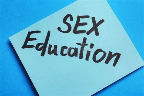 Note With Phrase Sex Education On Blue Background Stock Photo Image Of Schooling Phrase
