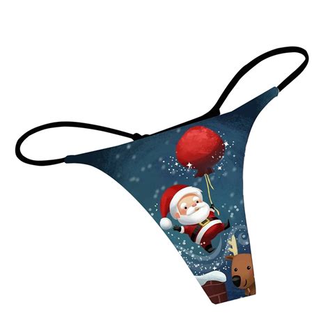 Culotte String En Forme De T Imprim Renne De No L Pour Femme String Fin Bikini