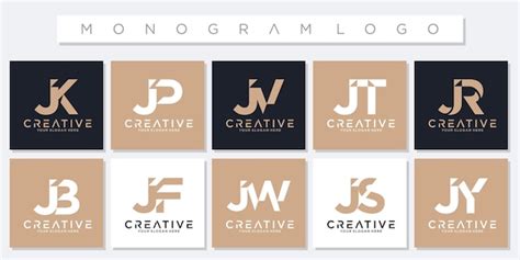 Premium Vector | Collection monogram initials j logo design template