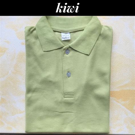 Softex Unisex Plain Polo Shirt Honeycomb Collared Shirt Green Kiwi