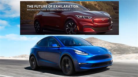 Photo Comparison Ford Mustang Mach E Looks Eerily Similar To Tesla