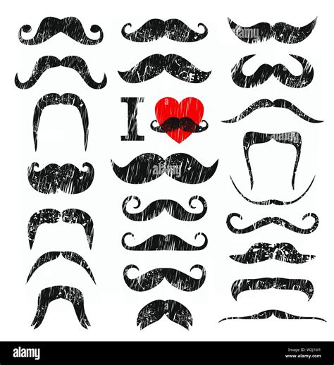 Moustaches Set Design Elements Of Hand Drawn Style Icons Stock Vector