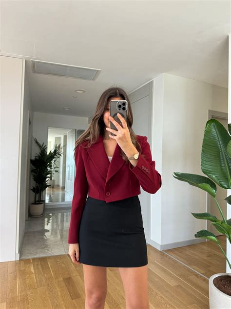 Bordo Crop Ceket Butik Merve Aksoy