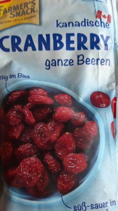 Cranberry Farmers Snack Kalorie Kj A Nutriční Hodnoty