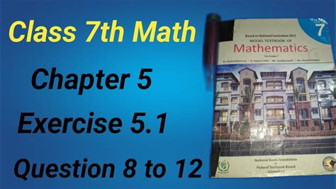 Class 7 Math Chapter 5 Ex 5 1 Q 8 12 Class 7 Math Ex 5 1 Q 8 12 Nbf Book Maths