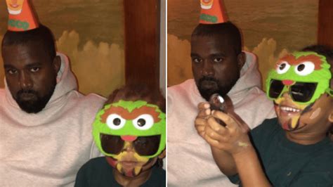 Kanye West Celebrates Birthday With Son Saint In Sesame Street Hats