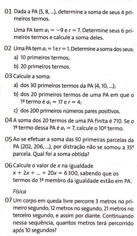 Exercícios Soma dos Termos da PA paulolotto