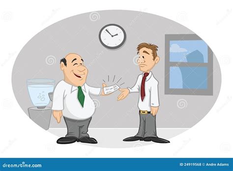 Boss And Employee Subordinates Royalty Free Cartoon
