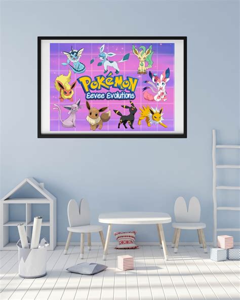 Eevee Evolutions Poster Pokemon Wall Art Digital Poster Instant