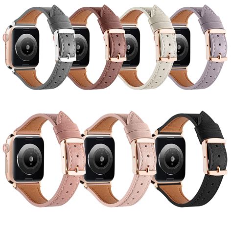 Genuine Leather Breathable Watch Band For Apple Watch Series 8&7 41mm ...