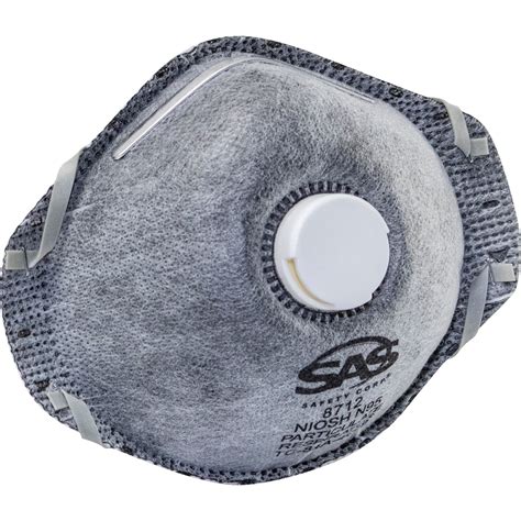 SAS Safety N95 Valved Active Carbon Particulate Respirator Mask — 10-Pk