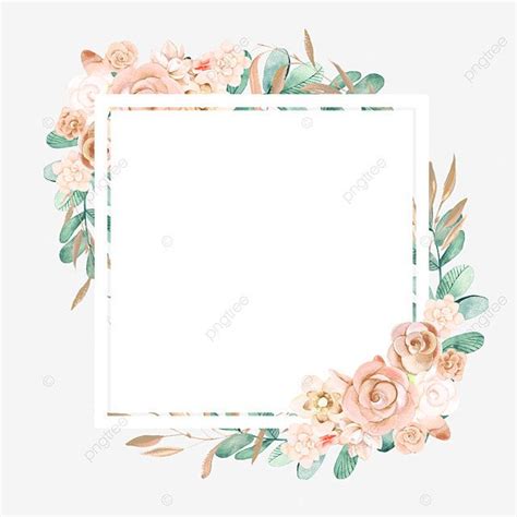 Elemento De Borda De Convite De Casamento De Flor Floral Moldura