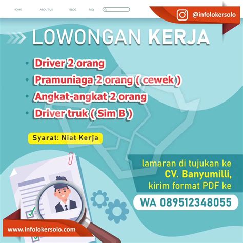 Lowongan Kerja Oktober Team Cv Banyu Mili Di Solo Info Loker Solo