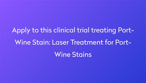 Laser Treatment For Port Wine Stains Clinical Trial 2024 Power