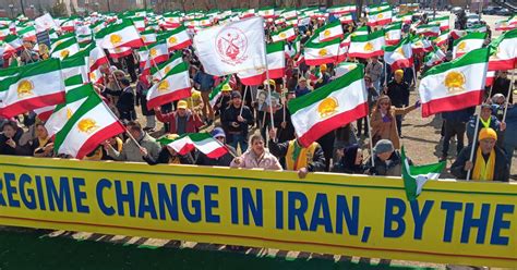 thousands gather  dc  protest iranian regime  stand