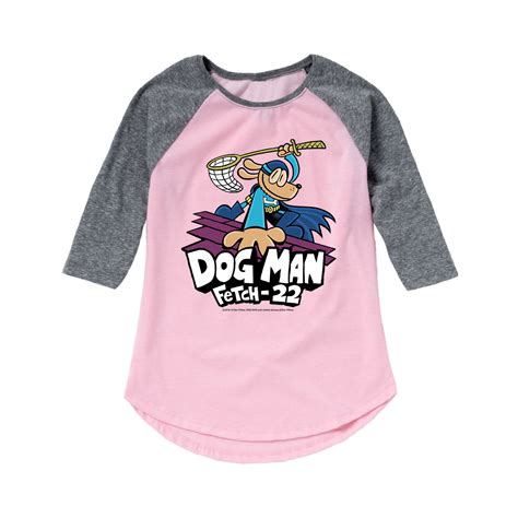 Dog Man - Fetch 22 - Youth Girl Raglan - Walmart.com