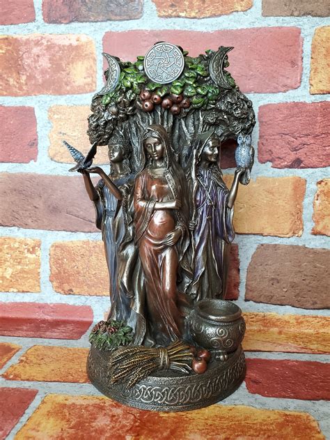 Vintage Mother Maiden And Crone Statue Triple Goddess Statue Etsy