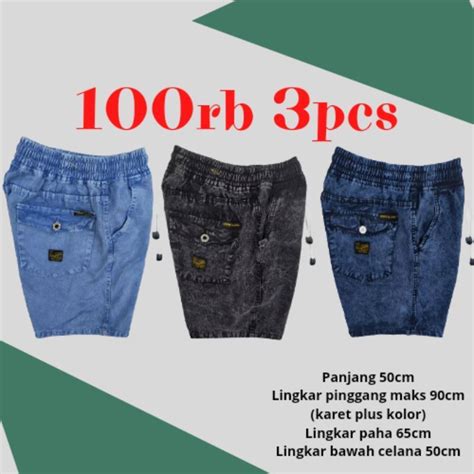 Jual Ribu Dapat Celana Pendek Sobek Pria Wisker Jeans Pendek