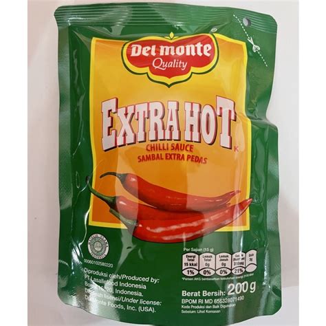 Jual Del Monte Extra Hot Saos Sambal 200gr Delmonte Shopee Indonesia