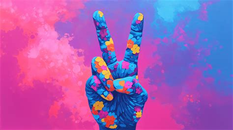 vibrant peace  ultra hd hand sign wallpaper  robokoboto