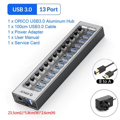 Orico Industrial Usb Hub Aluminum Usb Splitter Switch