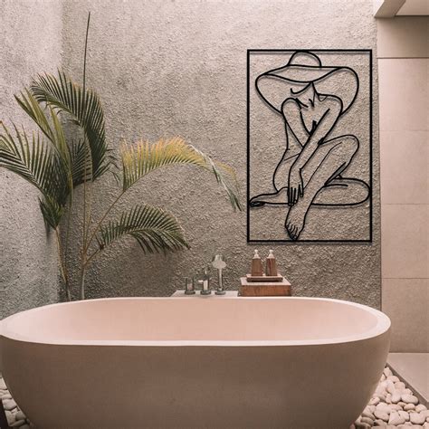 Female Body Metal Wall Art Naked Woman Minimalist Line Art Etsy