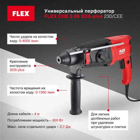 Универсальный перфоратор FLEX CHE 2-28 SDS-plus 230/CEE - купить в ...