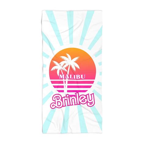 Barbie Beach Towel Malibu Barbie Personalized Beach Towel For Etsy