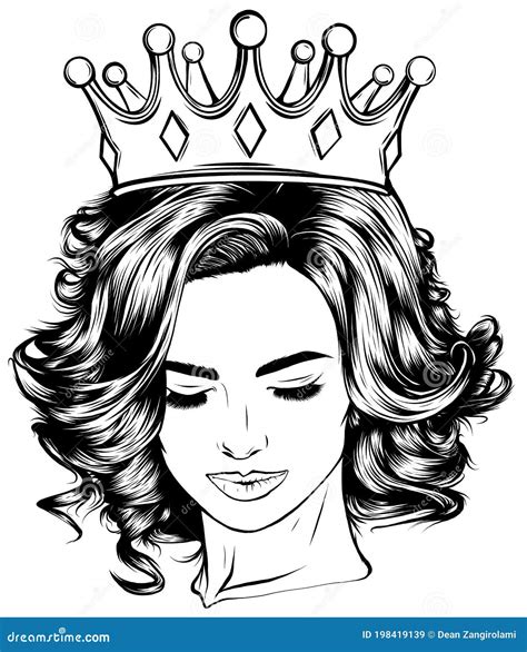 Skull Girl with a Crown. Vector Illustration Design Stock Vector ...