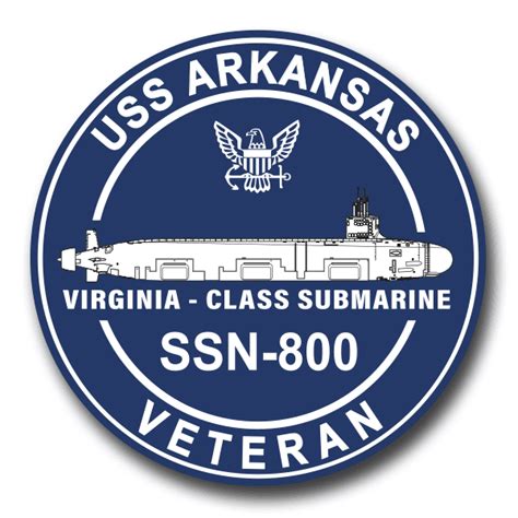 Uss Arkansas Ssn 800 Silhouette Veteran Decal Us Navy Submarine
