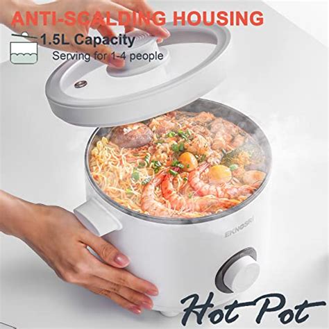 Electric Hot Pot Eknosri Rapid Noodles Cooker Multi Use Mini Pot With Temperature Control