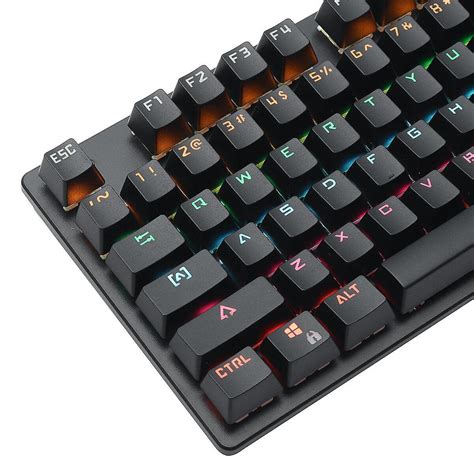 Wired Mechanical Keyboard Keys Hot Swappable Blue Switch Suspended Keycaps Rgb Backlit Gaming