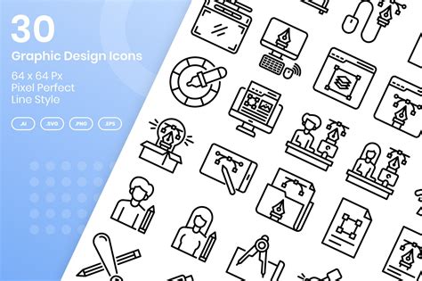 Graphic Design Icons Set Line Graphic By Kmgdesignid Creative