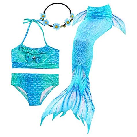 Galldeals Mermaid For Swimming Girls Swimsuit Princess Bikini Set Bathing Suit Swimmable Costume