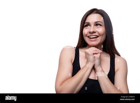 Brunette Looking Camera Opens Mouth Hi Res Stock Photography And Images Alamy
