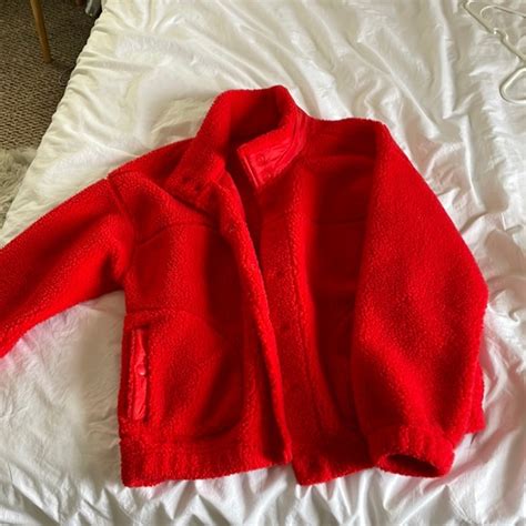 Old Navy Jackets And Coats Sherpa Red Jacket Poshmark