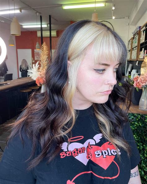 Brown Hair With Blonde Highlights Underneath Bangs