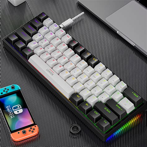 B N Ph M C K Leaven Gaming Blue Switch Red Switch Keys Hot Swap Type C Led Rainbow