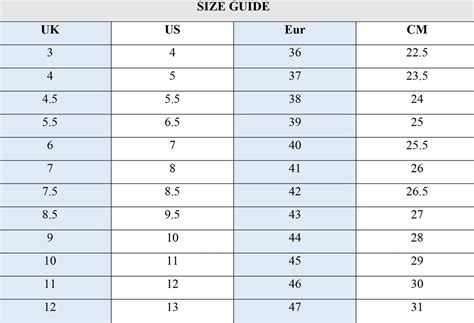 size guide kicks kenya