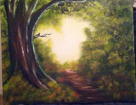 Walk In The Woods Oil Painting Bob Ross Class Art