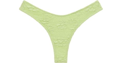 Montce Avo Floral Lulu Zig Zag Stitch Bikini Bottom In Green Lyst