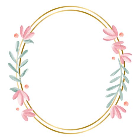 Design Png E Svg De Moldura De Aquarela Floral Oval Para Camisetas