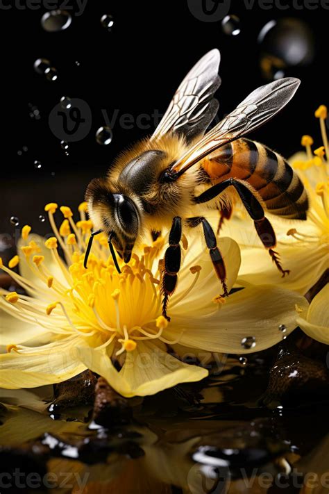 Sleek Minimalist Shot Capturing The Quiet Diligence Of Bees Gathering Nectar 28755653 Stock