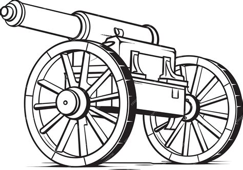 sophisticated vector drawing   classic cannon  focus