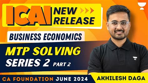 ICAI New Release MTP Series 2 P2 Business Economics CA